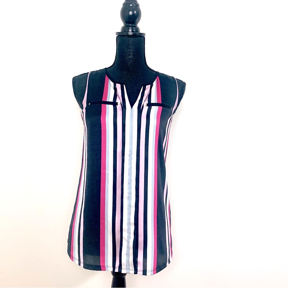 Express S Stripe Sleeveless Blouse